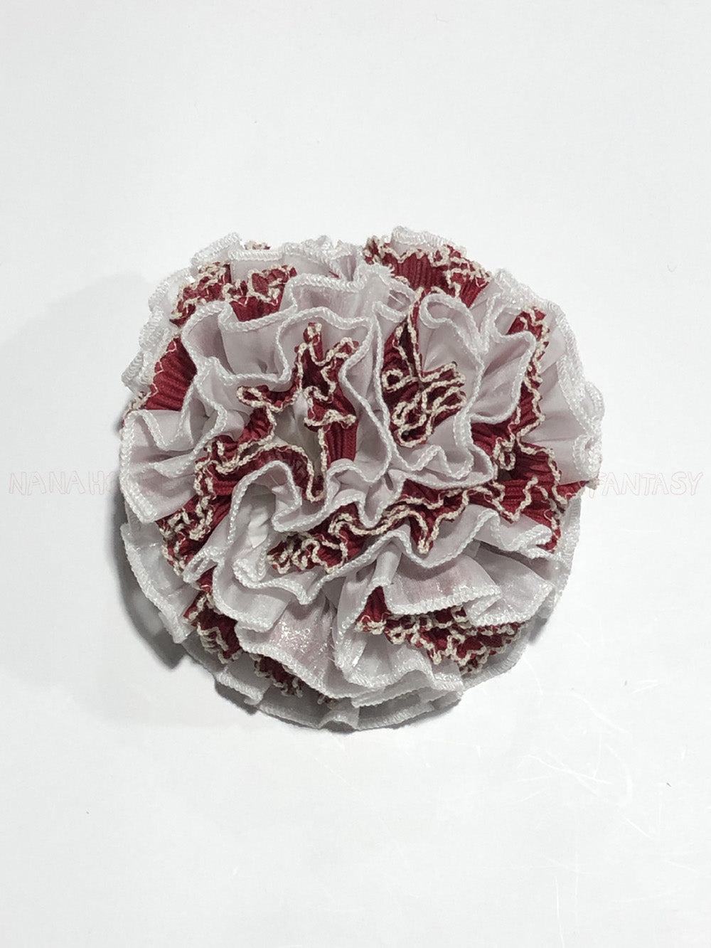 French Holiday Handmade Red And White With Lace Trim
