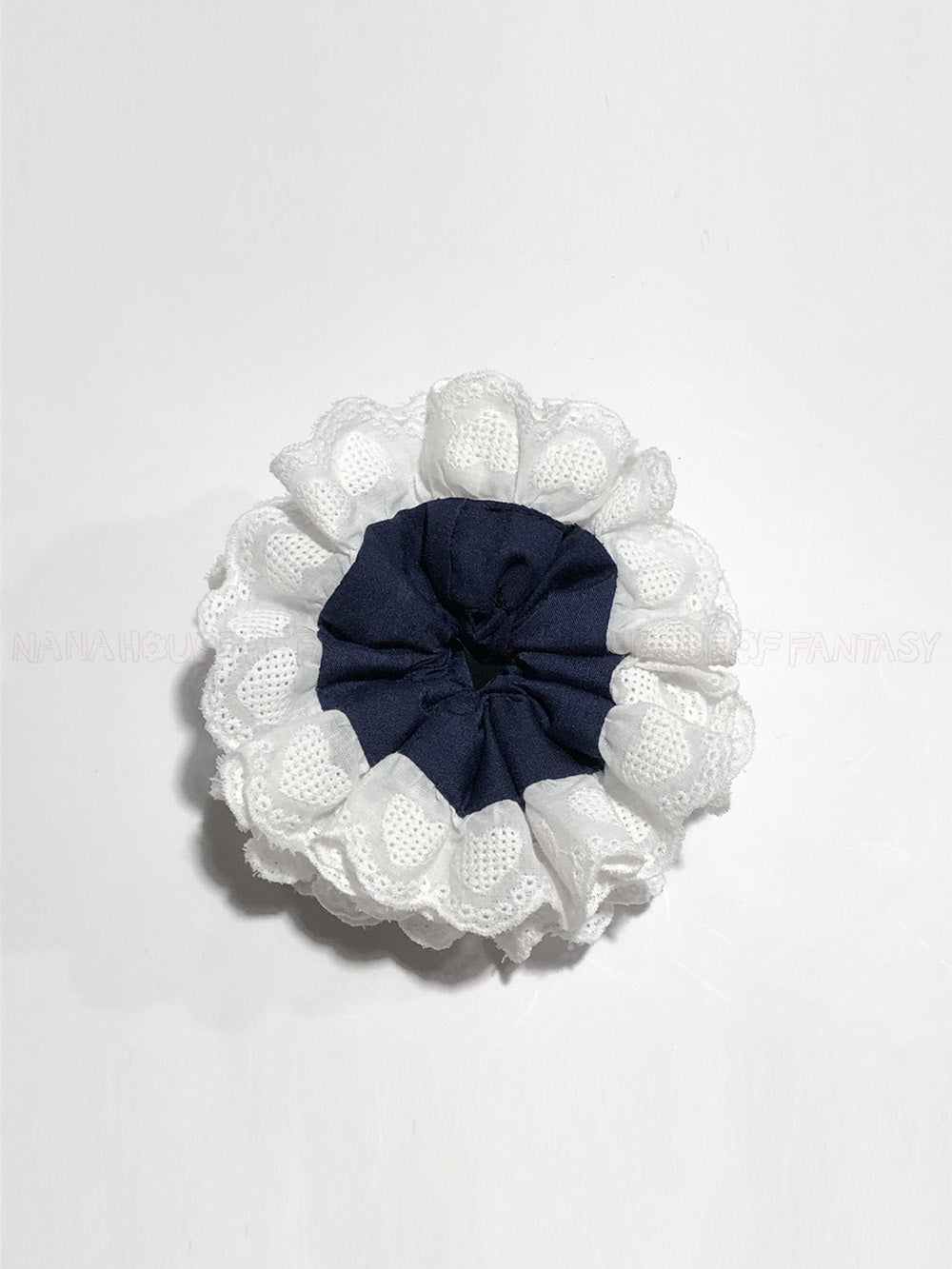 The Chilly Girl in The Library Dark Blue With White LOVE Ruffles