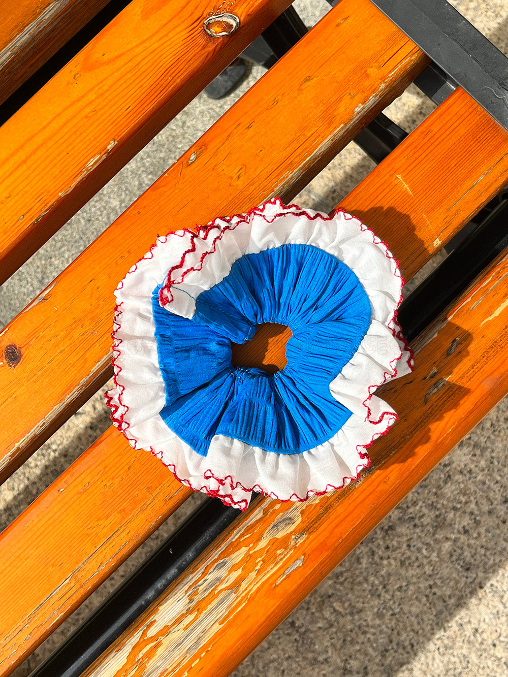 The Ultra Blue With White Ruffle