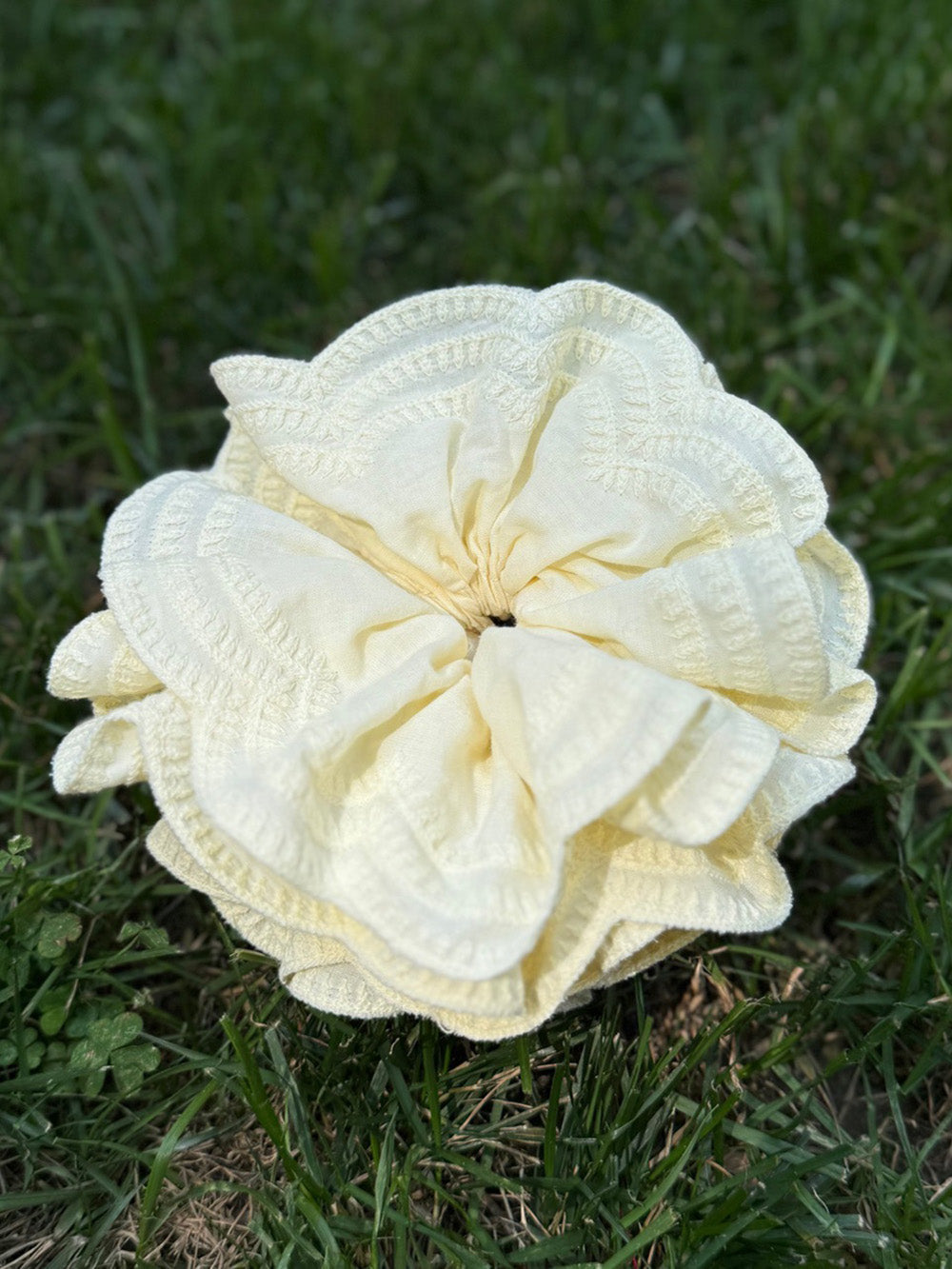 Puff Pure Cotton Embroidered Maize-Yellow