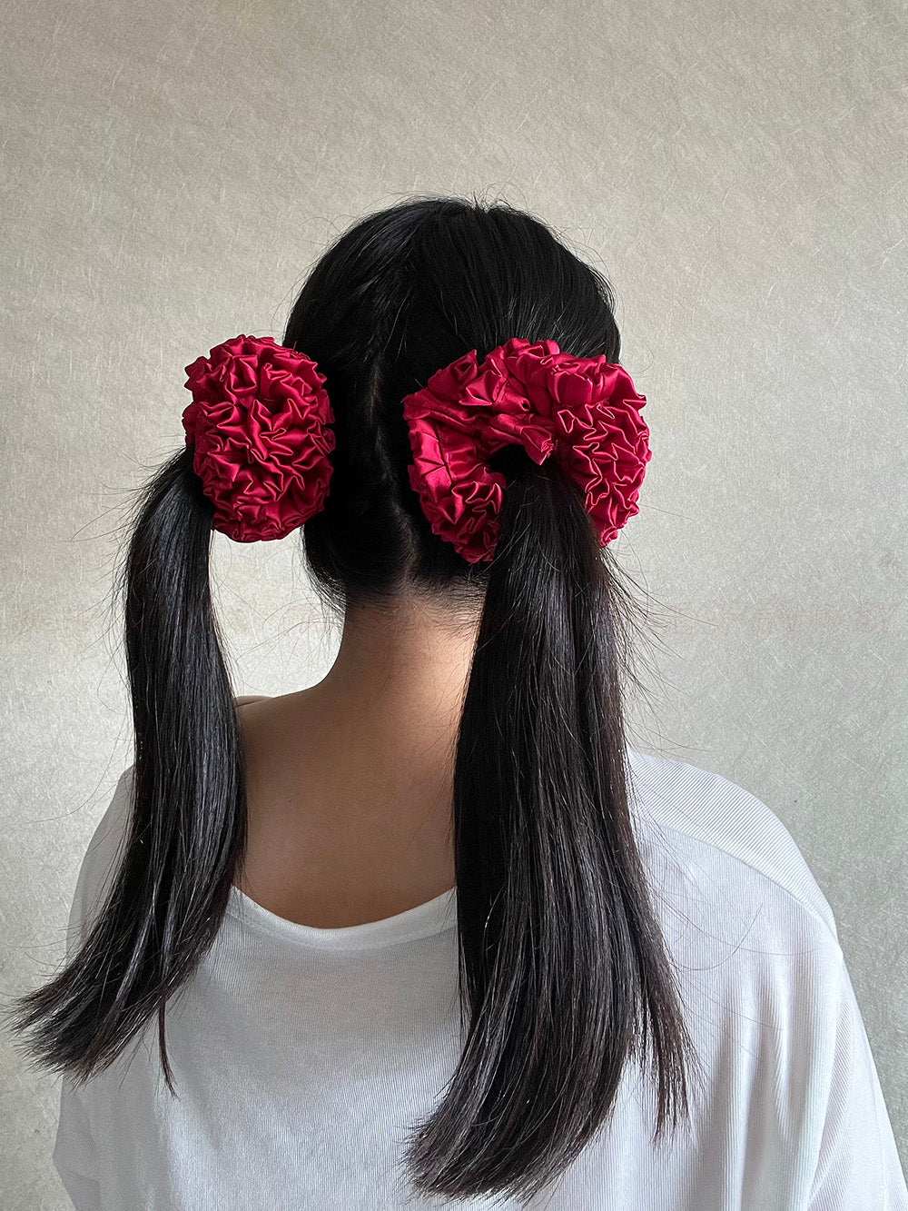 Blossoming Flowers Silk Sweet Cherry Red - Baby
