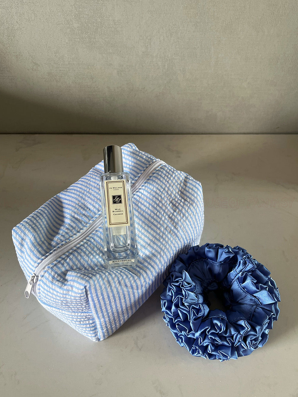 Beach Blue-White Stripe Travel Toiletry Bag