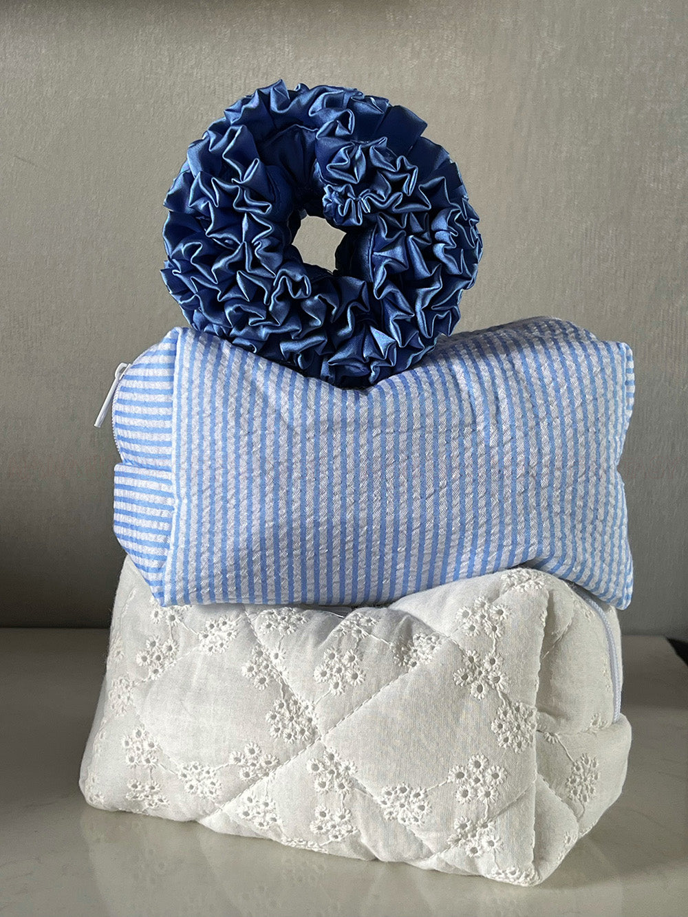 Beach Blue-White Stripe Travel Toiletry Bag