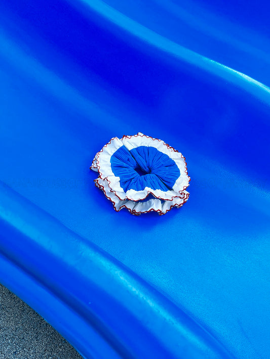 The Ultra Blue With White Ruffle