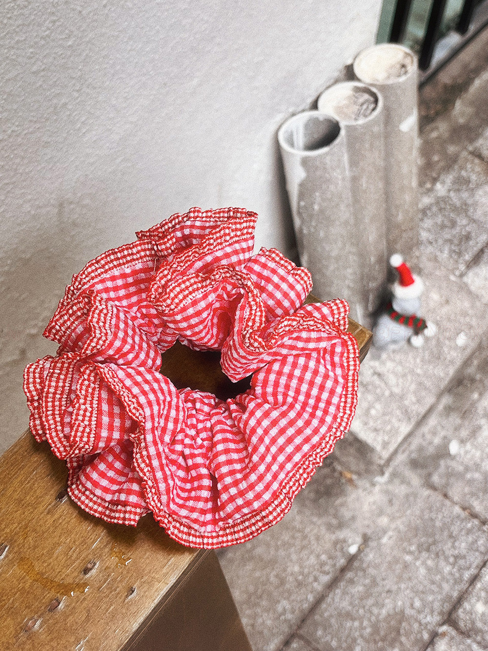 Checkered Red Big Scrunchies