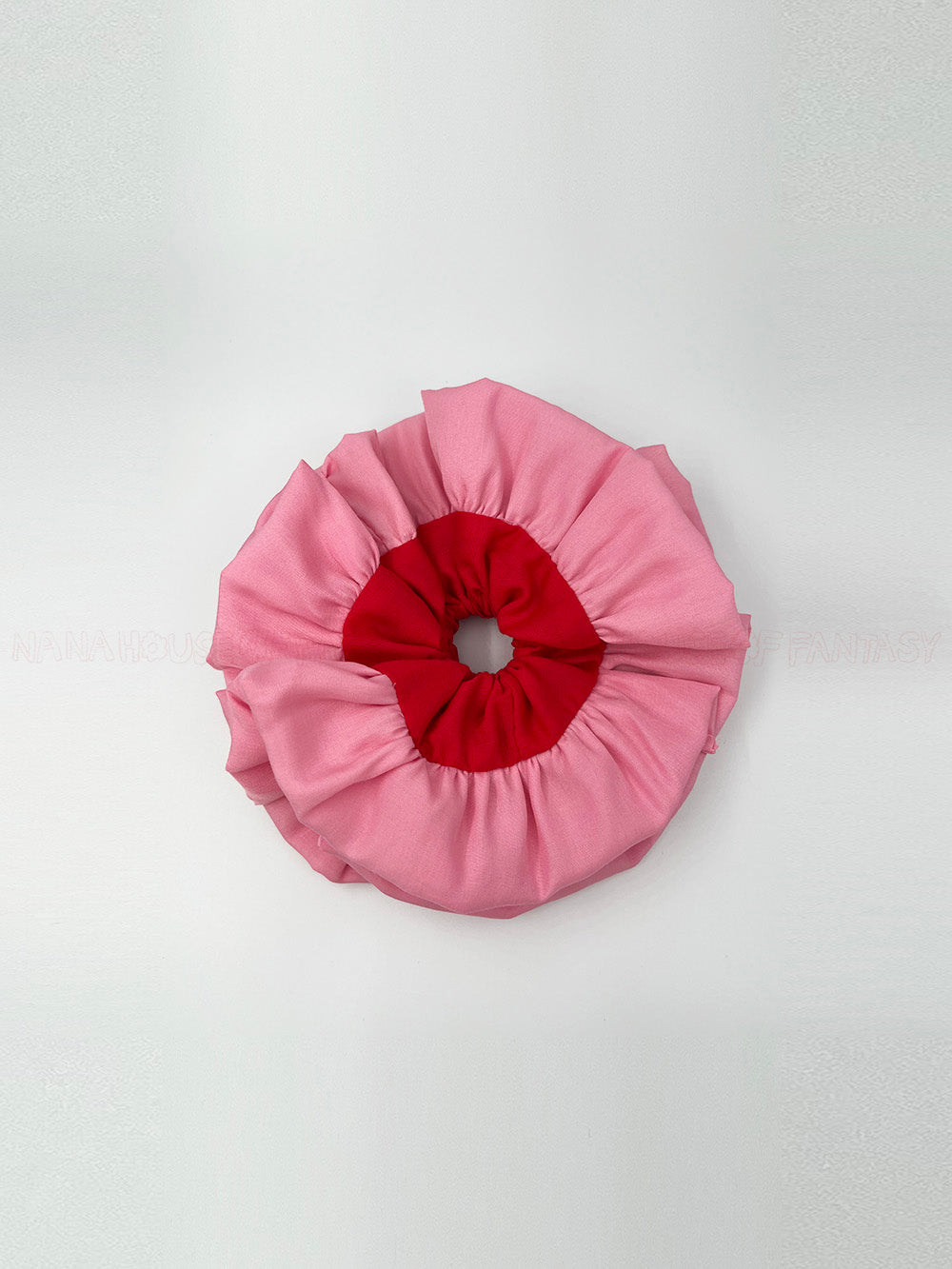 Vintage Sweetheart Pink and Red Oversized Scrunchie